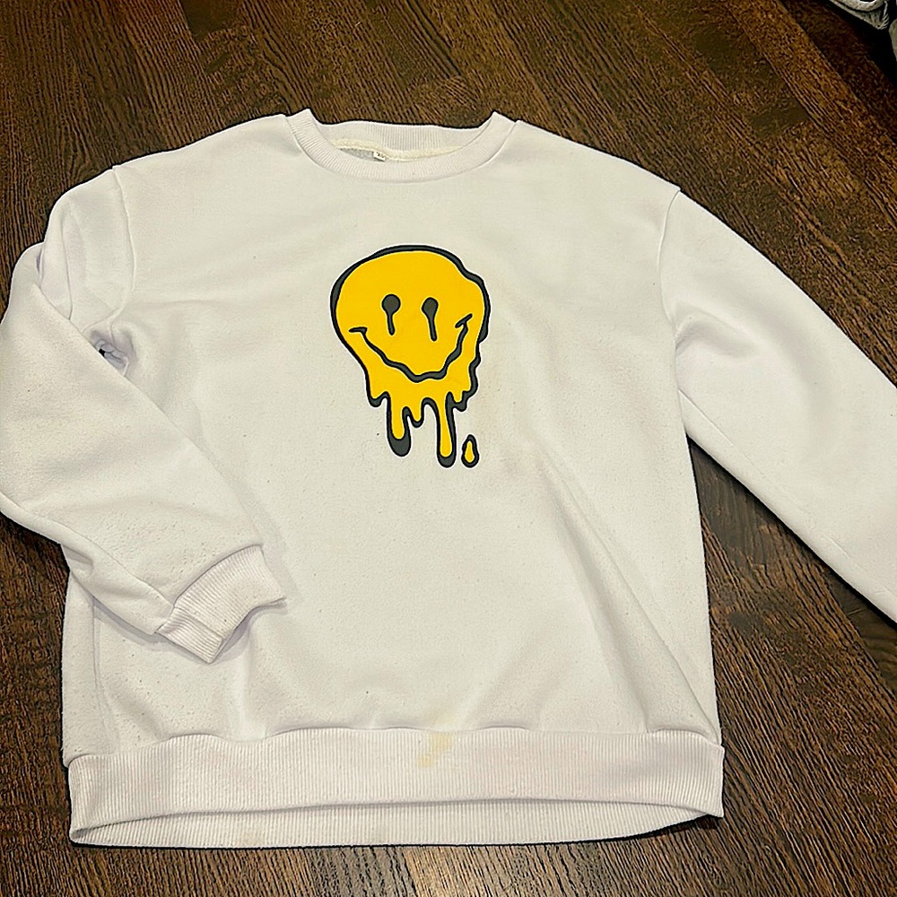 girls smiley face pullover